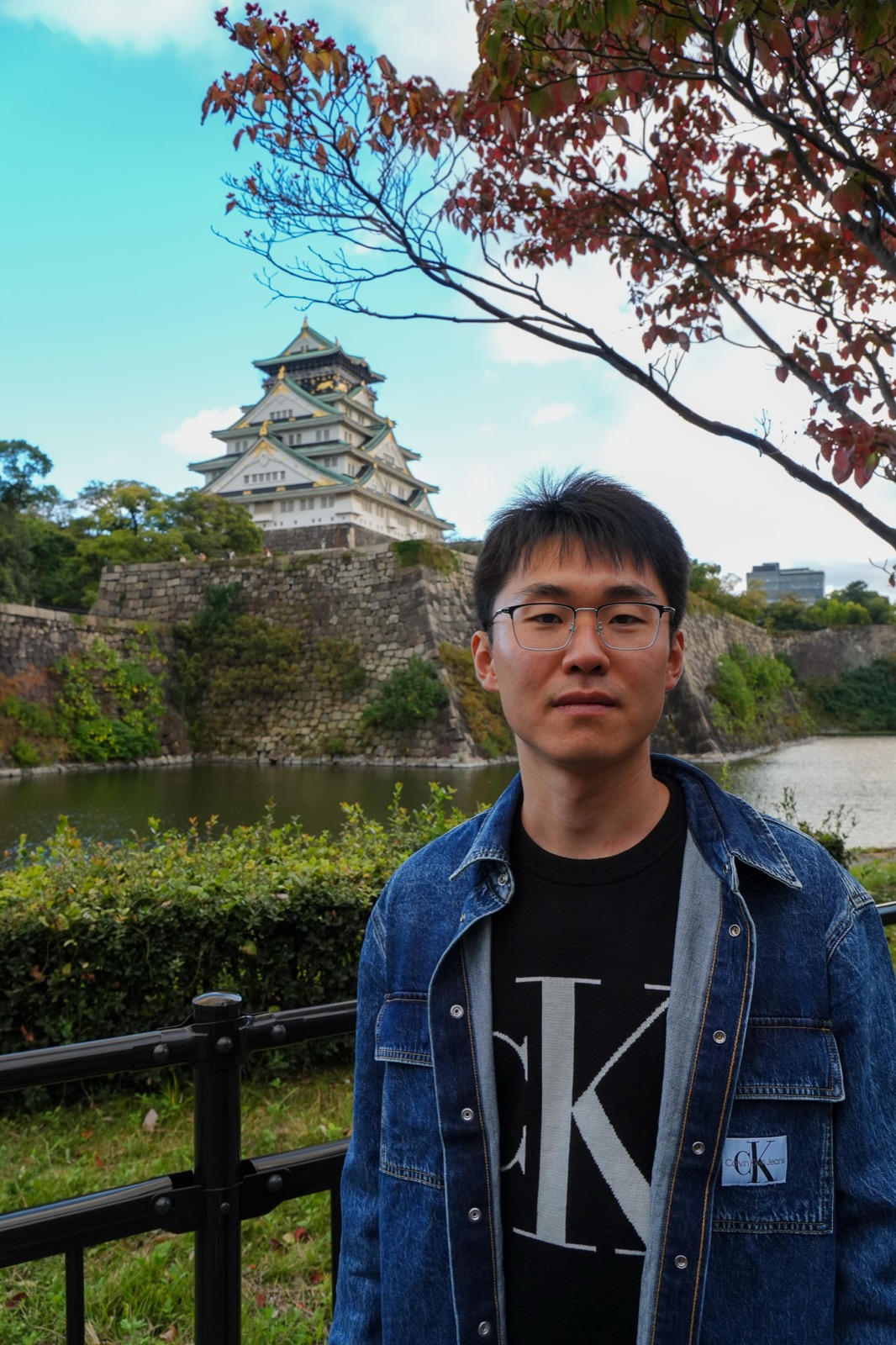 Osaka Castle framed against the sky.