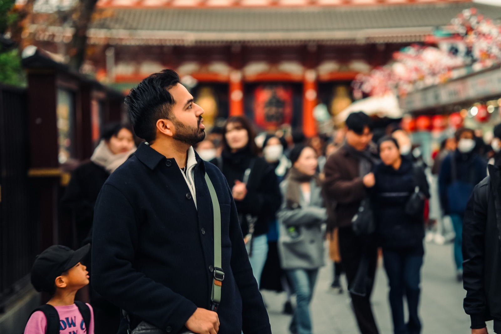 Tokyo street scene at golden hour.