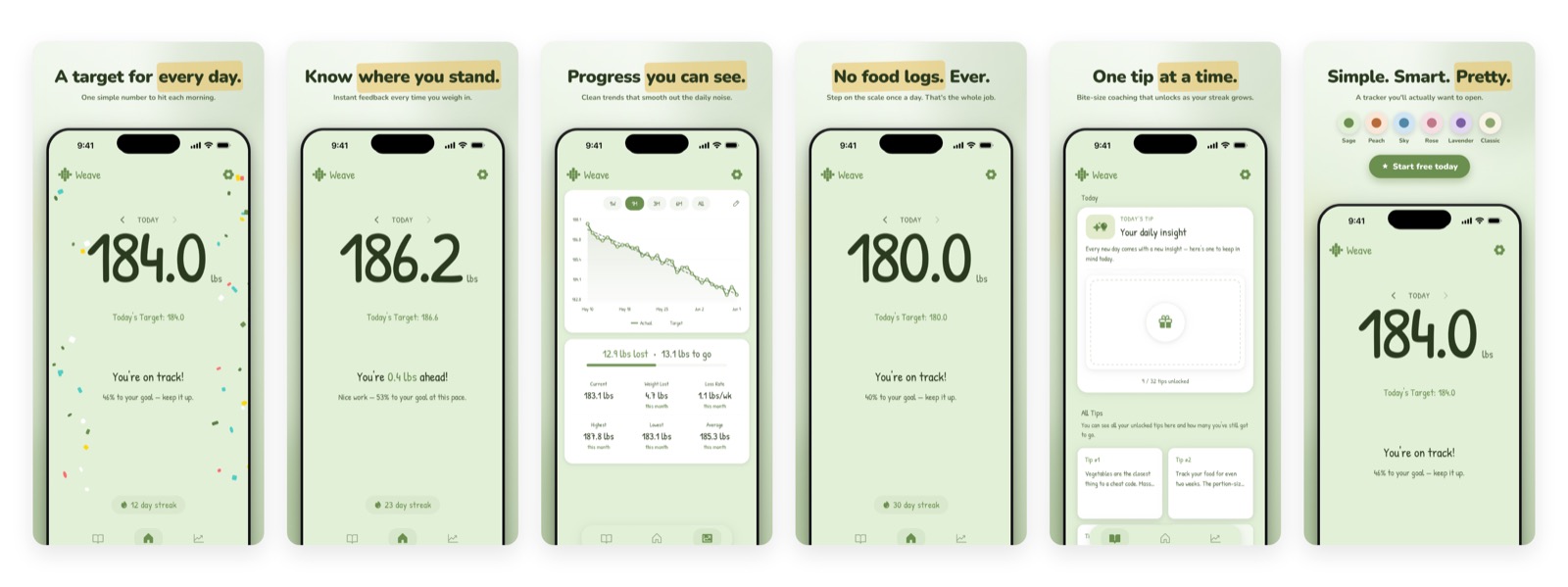 Weave — the minimalist weight tracker